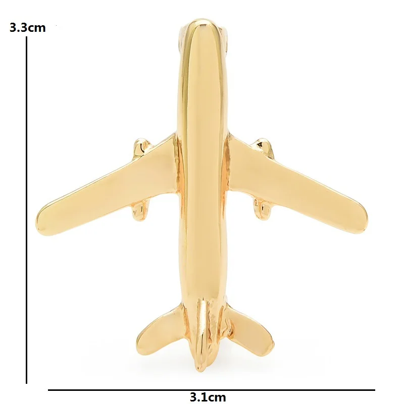 

Wuli&baby Airplane Brooches Women Men 2-color Metal Plane Transportation Office Casual Brooch Pins Gifts