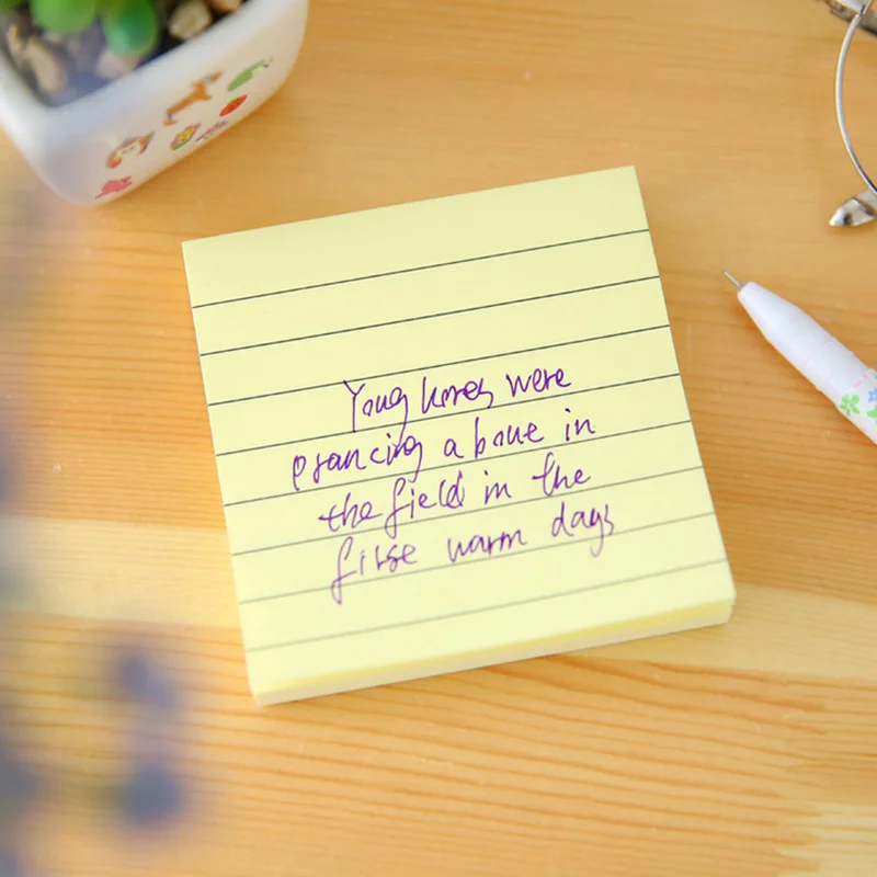 Простые линии Блокнот цветные Стикеры для заметок 80 листов клей сообщение Бумага