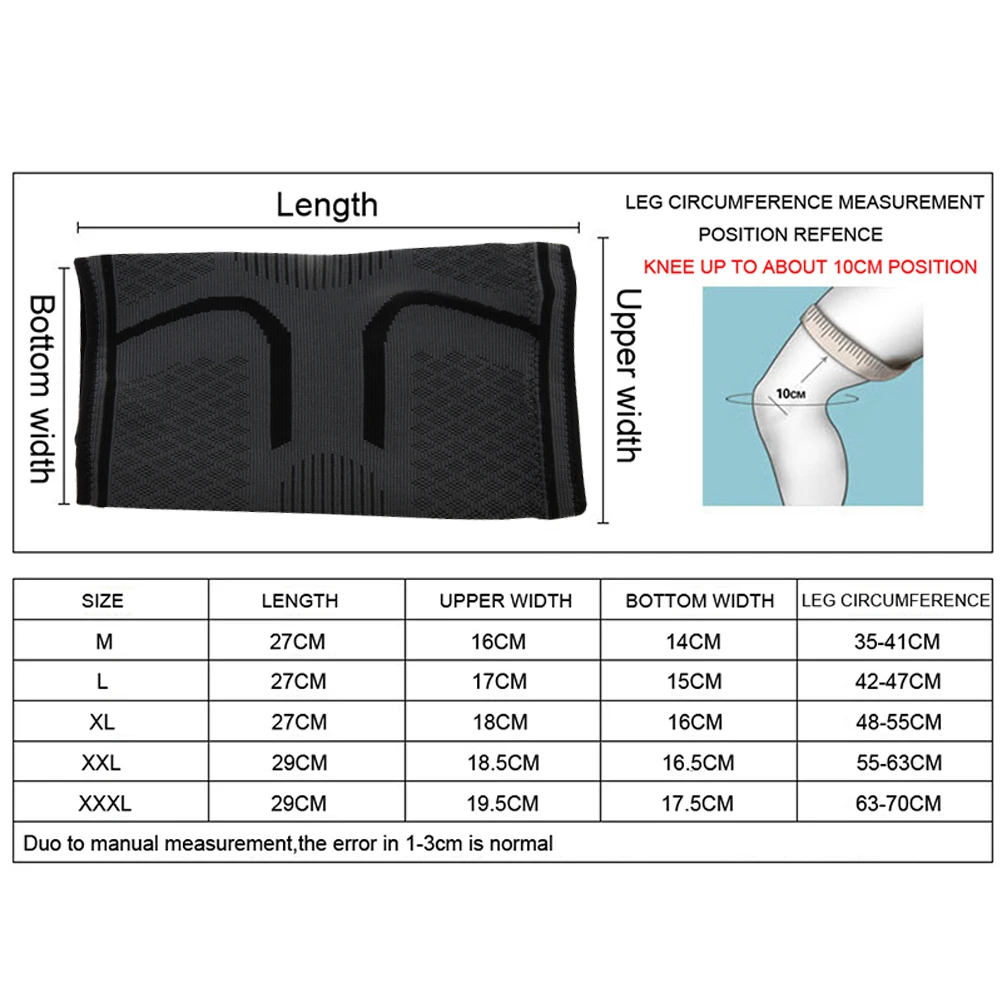 

1 PCS Fitness Cycling Running Knee Support Braces Elastic Nylon Sport Compression Knee Pad Sleeve for Volleyball Basketball