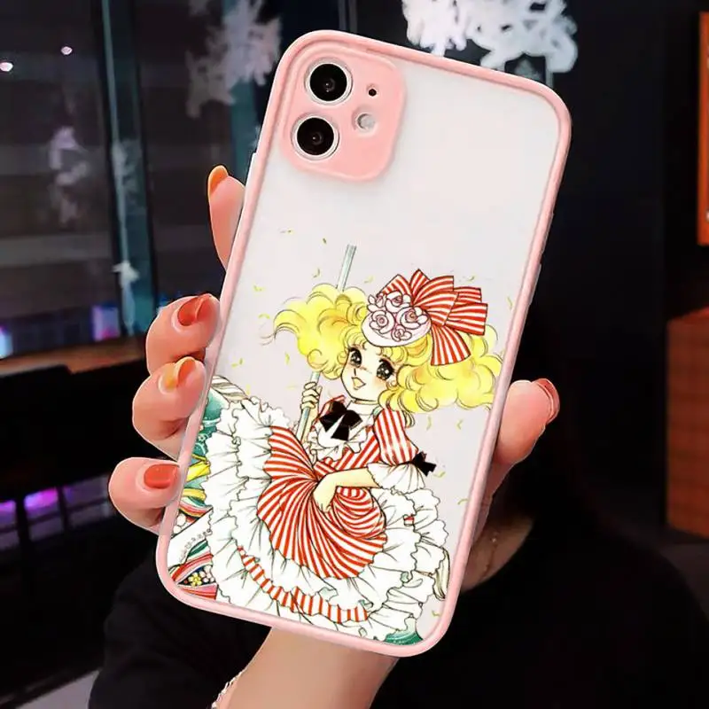 

Candy anime manga cute girl Phone Cases matte transparent For iphone 7 8 11 12 plus mini x xs xr pro max luxury brand cover