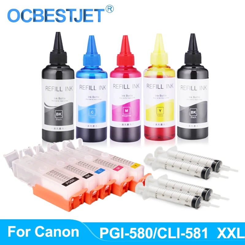 

Refill ink kit for PGI-580 580XXL refill ink cartridge For Canon PIXMA TR7550 TR8550 TS705 TS6350 TS6351 TS8150 TS8350 TS9150
