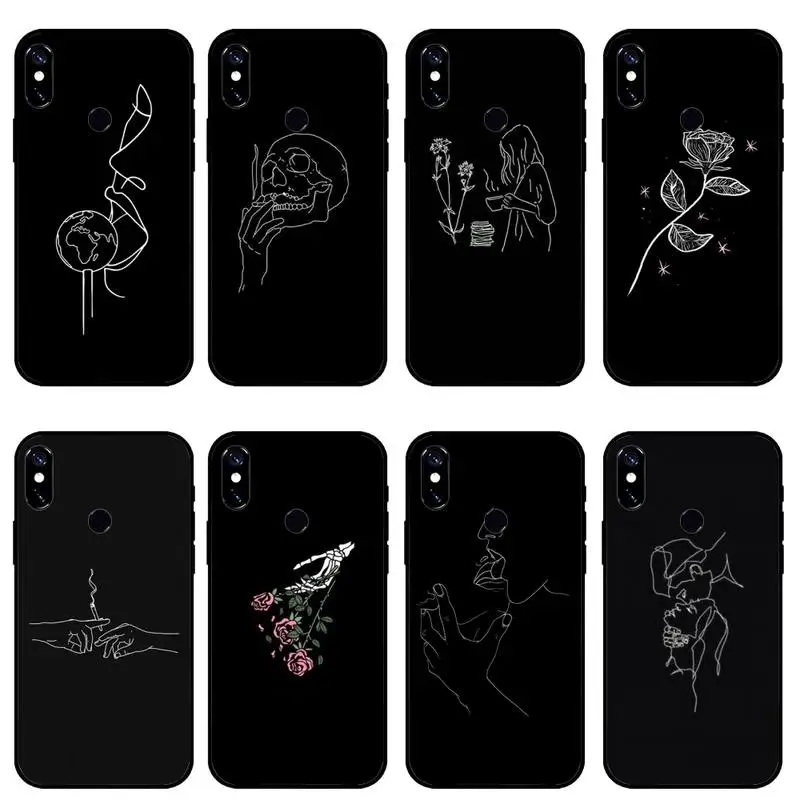 

Black Sexy Art Rose Lover Harajuku Aesthetics phone case for Xiaomi Redmi 7 8 9t a3Pro 9se k20 mi8 max3 lite 9 note 9s 10 pro
