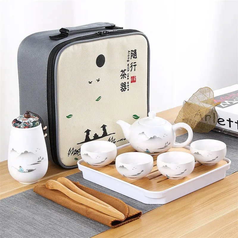 Набор для креативного путешествия в китайском стиле 1 горшок/4 чашки керамический