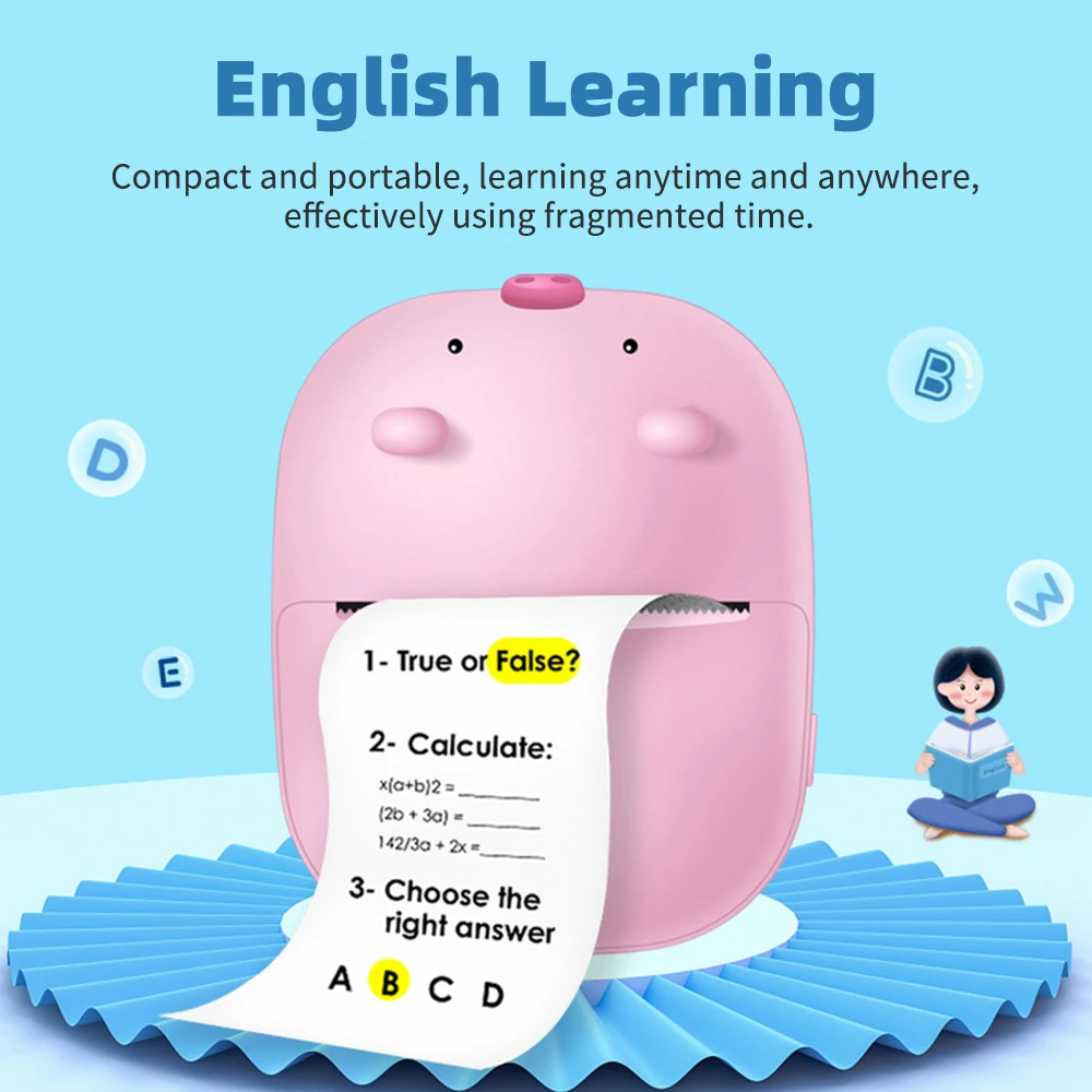 Карманный мини принтер термопринтер фотография список записей чековый BT