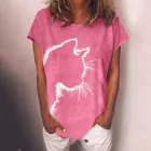40 # 3D животного кот печатных футболка размера плюс Kawaii для женщин с коротким рукавом и О-образным вырезом топы Футболка Harajuku летняя элегантная повседневная футболка
