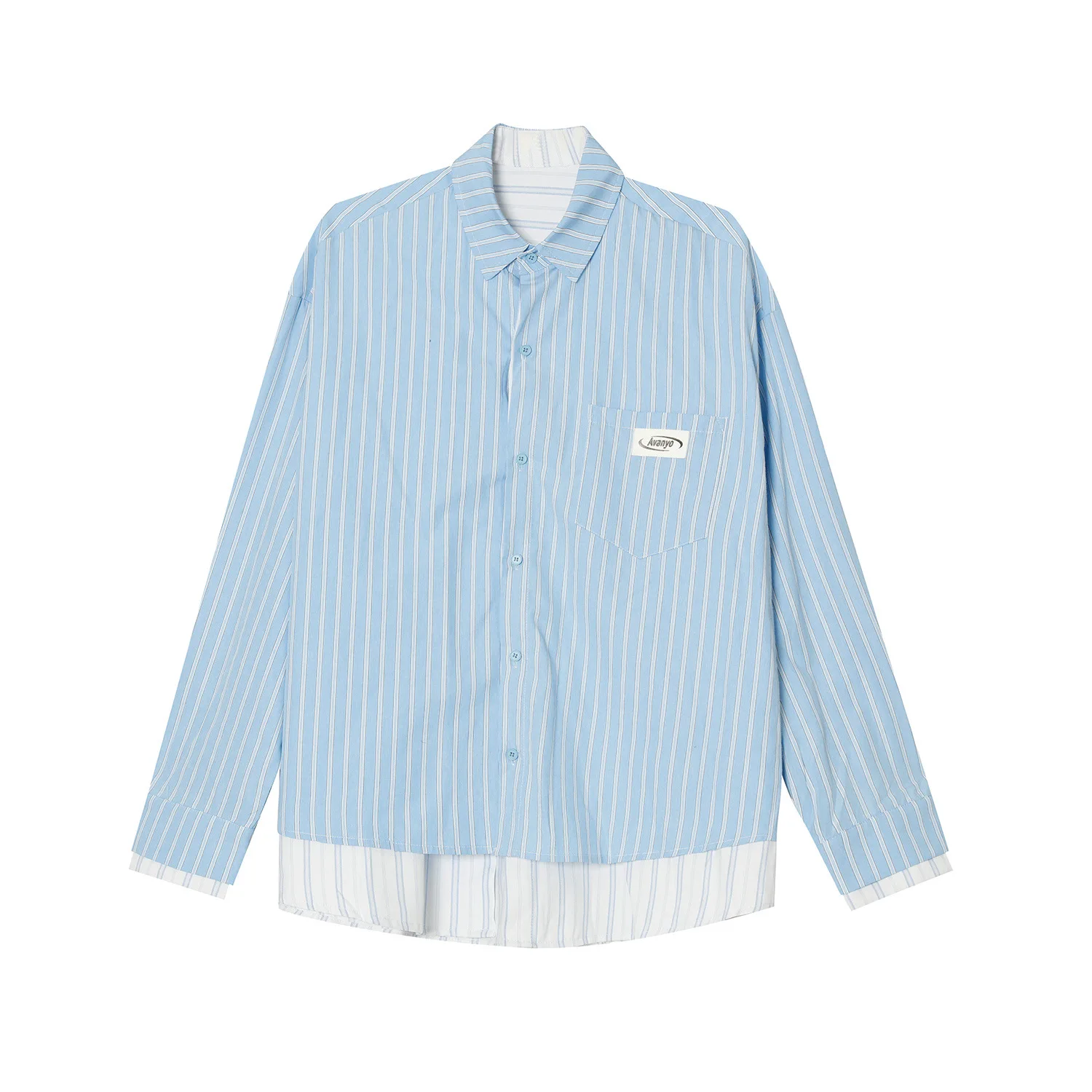 

MTL men's clothing - 2021 spring new product design with loose stripes and two fake shirts for men