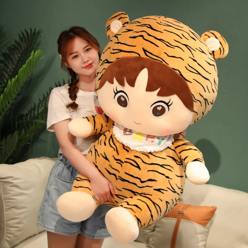 

25/35/45/65cm Hot Cartoon Tiger Baby Doll Plush Toy Stuffed Soft Zodiac Animal Doll Huggable Pillow Tiger Gifts