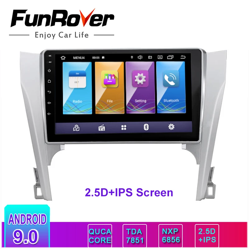 Funrover 2.5D + IPS 2 din Android 9 0 автомобильный dvd мультимедийный плеер для Toyota Camry 2012 2013 2014