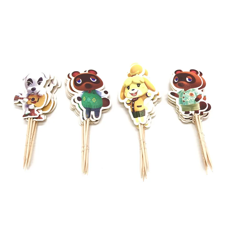 24 звёздочка мультяшная Русалка бумажные топперы для кексов день рождения