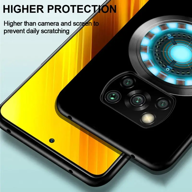 Marvel Superhero Logo For Xiaomi Poco C3 M3 M2 X3 NFC X2 F2 Pro F1 F3 Mi Play Mix 3 A2 Lite A1 6 5X Black Soft Phone Case
