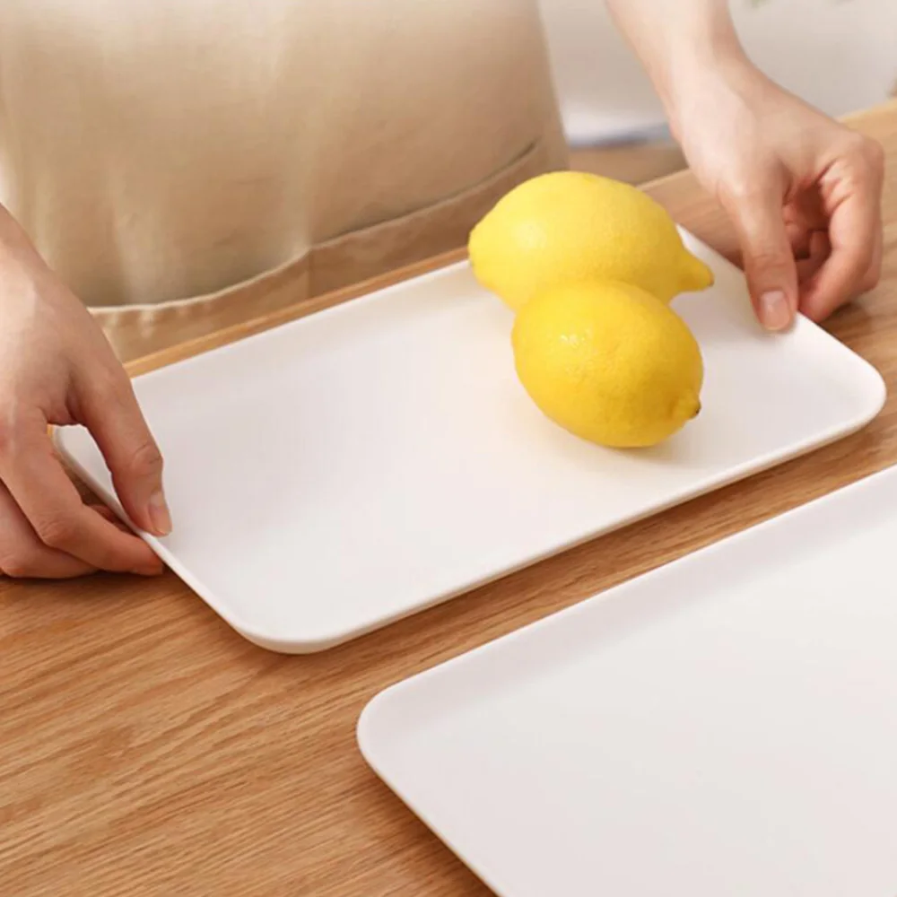 

2Pcs Food Dessert Fruits Trays Rectangular Trays Snack Serving Plates