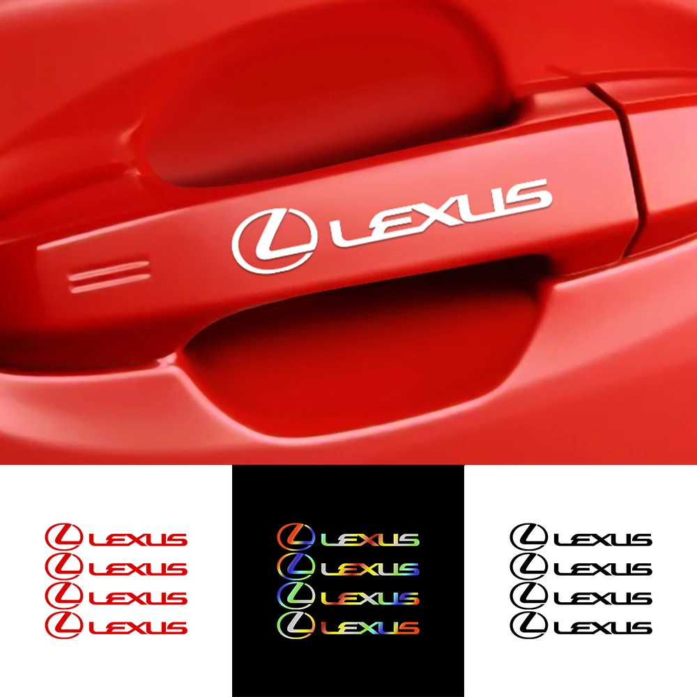 4 шт. двери автомобиля значок на ручке Стикеры Светоотражающие Зеркало заднего