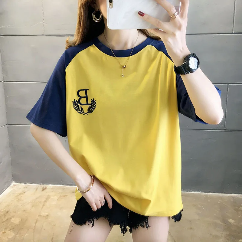 Женская уличная футболка с коротким рукавом в стиле Харадзюку весна лето