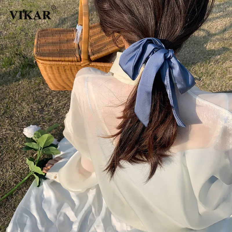 VIKAR новинка Женская Элегантная атласная резинка с бантом держатель для хвоста
