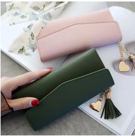 Модные женские кошельки простые на молнии черный белый серый красный удлиненный