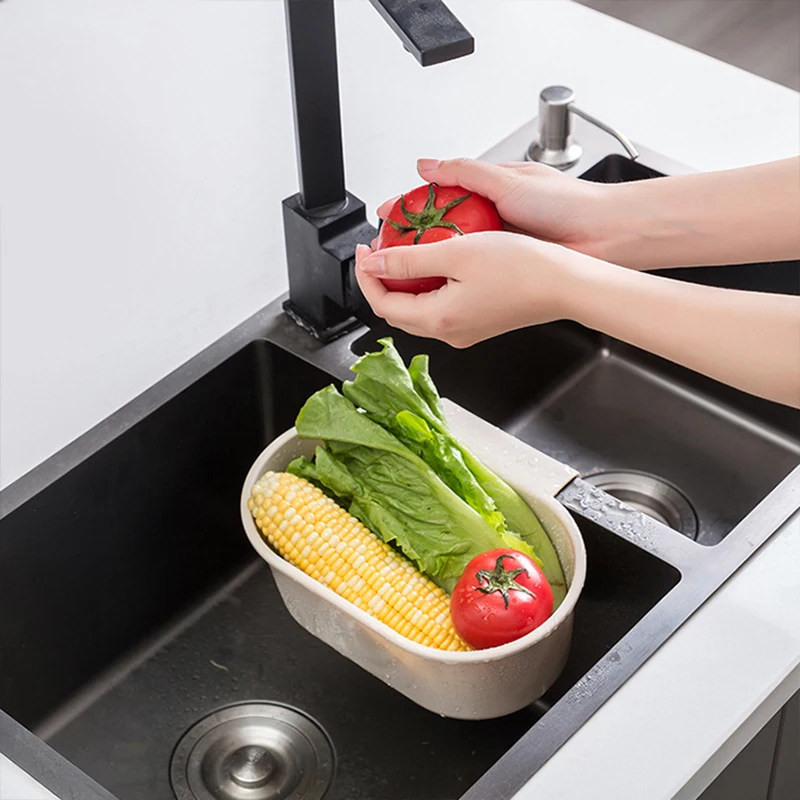 

Hanging Sink Basket Multifunctional Sink Drain Basket Shelf Storage Rack Kitchen Supplies For Kitchen Bathroom FBS889