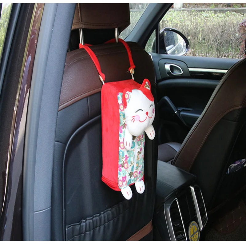 Автомобильный органайзер для салфеток с милой кошкой контейнер бумаги