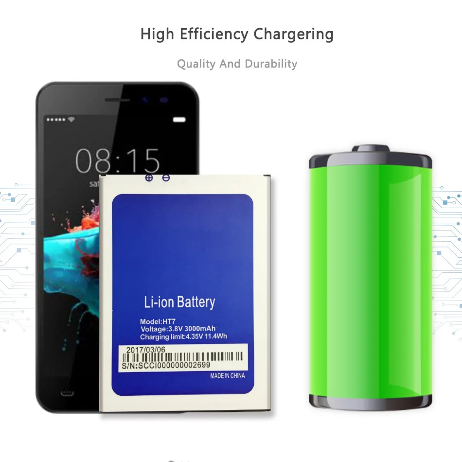 

Mobile Phone Replacement Battery For HomTom HT7 Pro 3000mAh