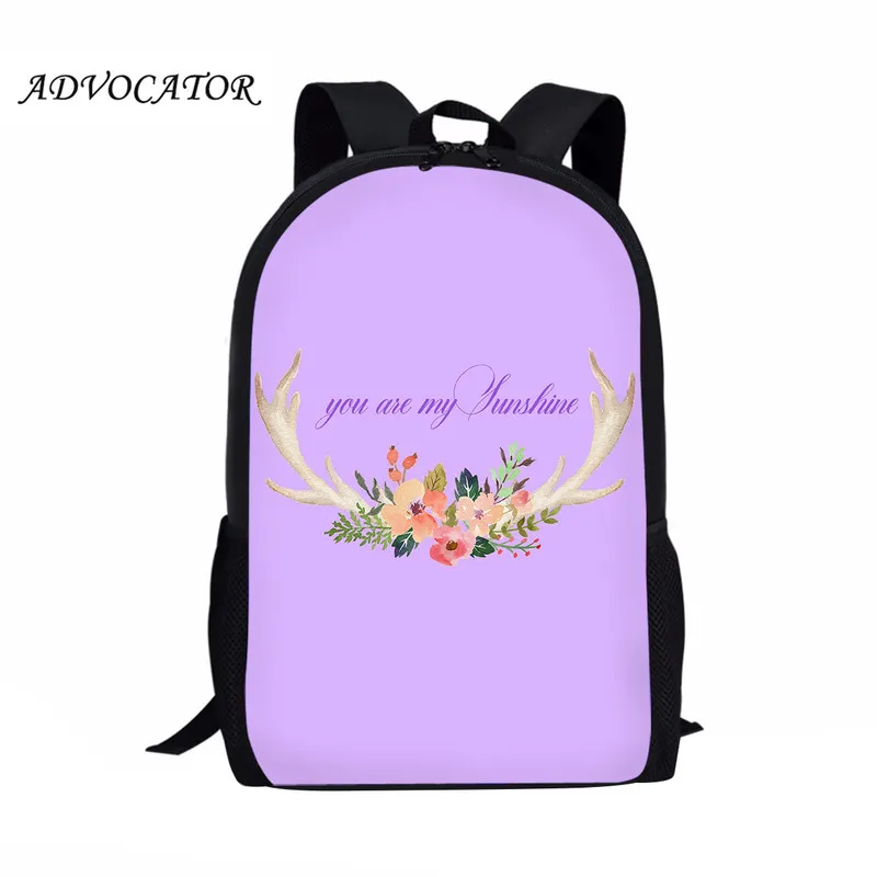Backpack Women Cartoon Antlers Printing Backpack Cute Women Shoulder Bag Fashion School Bag for Teenage Girl Children Travel Bag