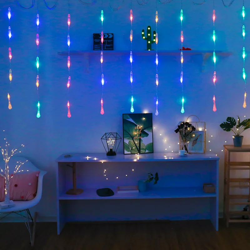 Водонепроницаемый 220 в ЕС штекер капли воды занавес свет Крытый Рождество