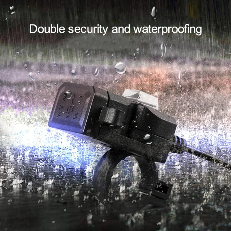 Двойной USB порт 12V водонепроницаемый мотоцикл руль зарядное устройство 5V 1A/2.1A