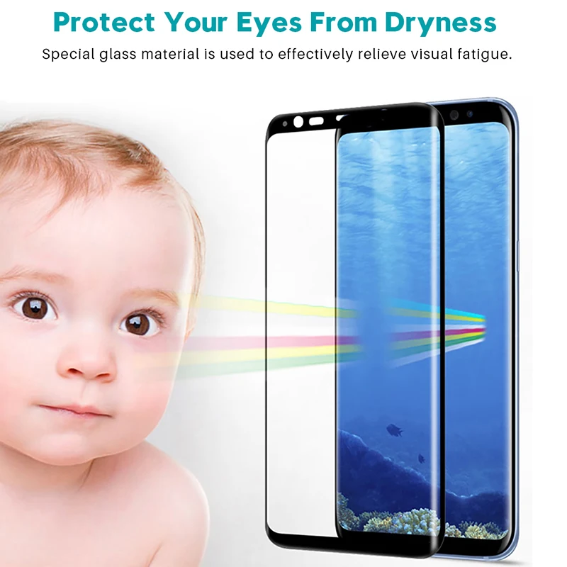 Изогнутое закаленное стекло с полным покрытием для Samsung Galaxy S9 S8 Plus Note 9 8 Защита