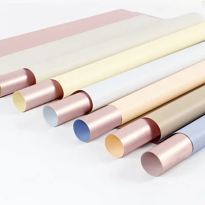 20 шт. двухслойная оберточная бумага для цветов 60*60 см розовое золото