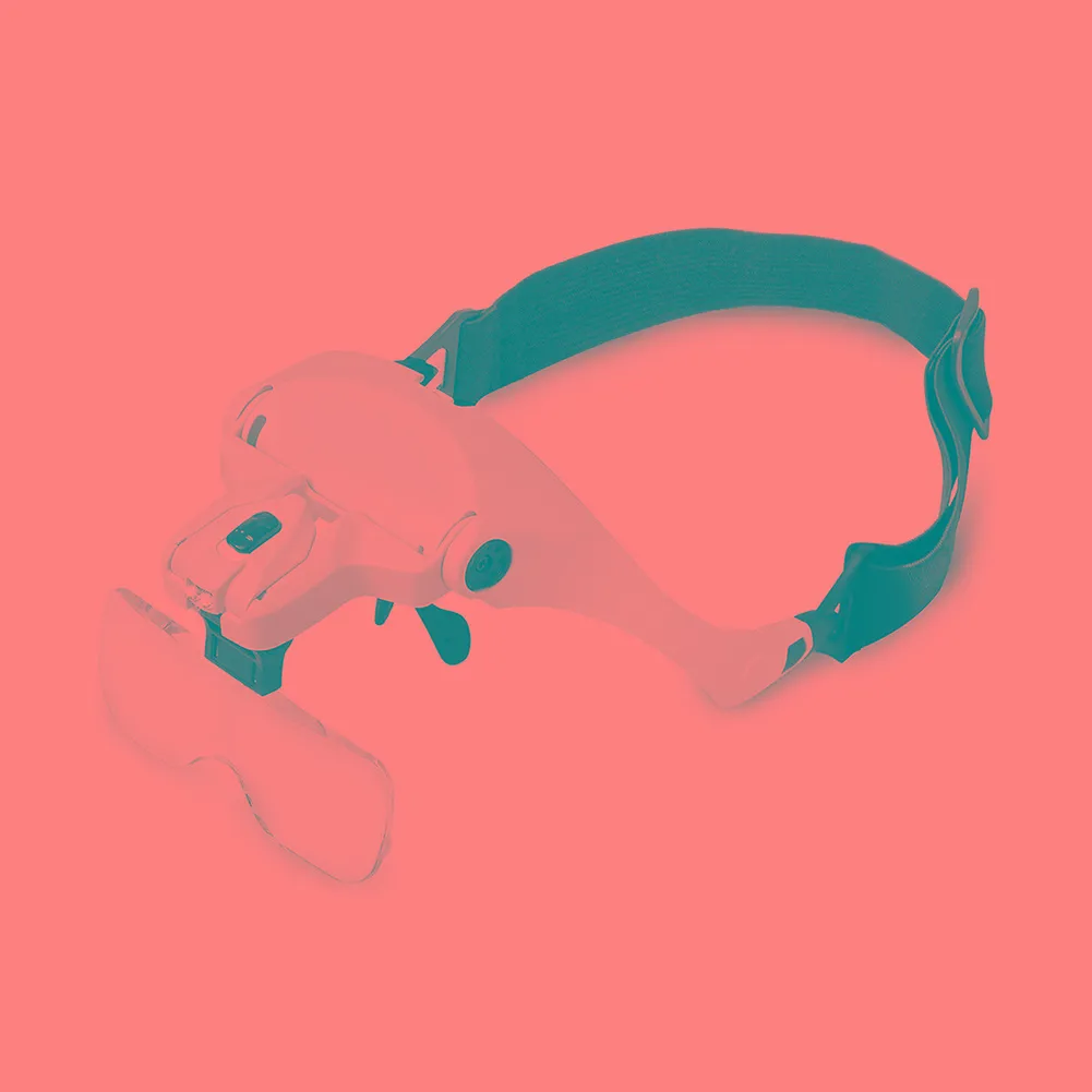 

Lightweight Magnifying Glasses Headset LED Light Head Headband Magnifier 5 Lens Glasses Storage Case Elastic Band