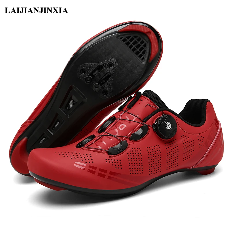 2022 Cleat Flat Road Bike Shoes Dirt Men Sport Cycling Shoes Fitness Spinning Bicycle Sneakers Women SPD Triathlon MTB Trainers