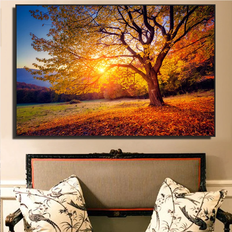 

HD Print Large Size Sunset Beautiful Scenery Canvas Painting Nature Landscape Canvas Print Posters For Living Room Free Shipping