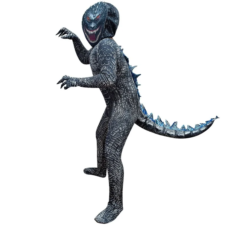 Костюм для мальчиков на Хэллоуин Godzillaa модный Индивидуальный костюм косплея