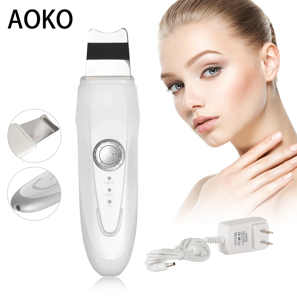 

AOKO Skin Scrubber Ultrasonic Deep Face Clean Machine EMS Beauty Device Exfoliating Remove Blackhead Acne Reduce Wrinkles spots