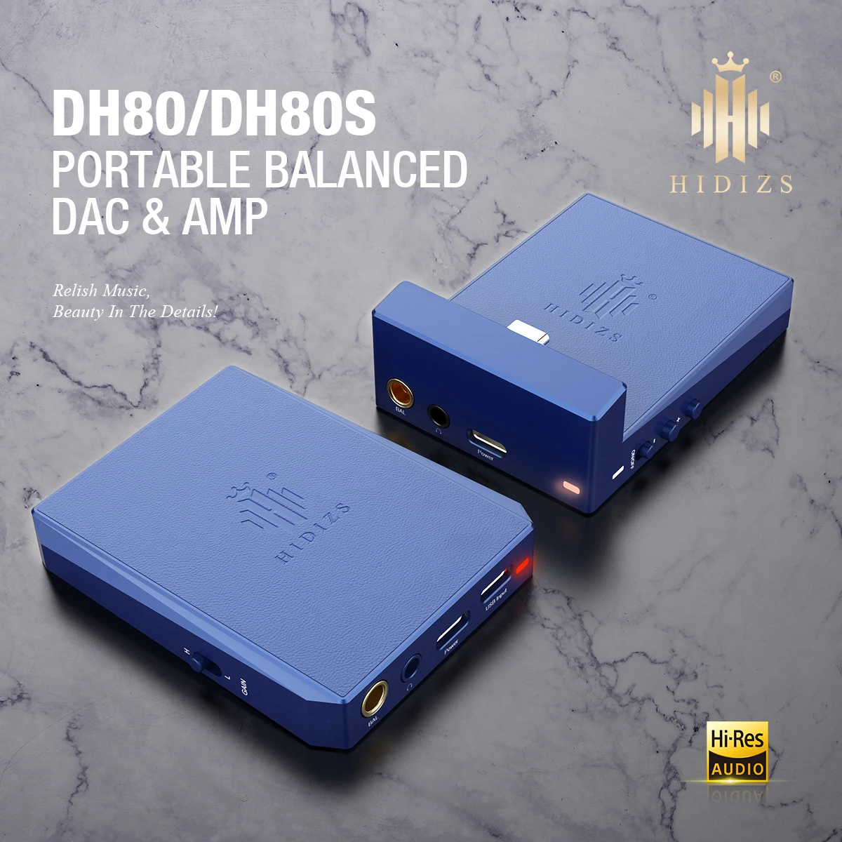 Портативный USB ЦАП/усилитель Hidizs сбалансированный с поддержкой MQA DH80/DH80S корпус из