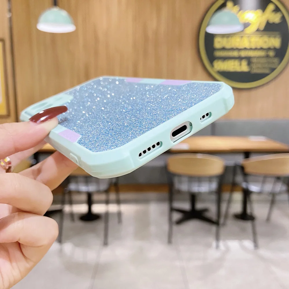 

Glitter Candy Color Bumper Phone Case for IPhone 11 Pro 12 Mini Max XS X XR 8 7 6s Plus 6 SE 2 Luxury Soft TPU Shockproof Cover