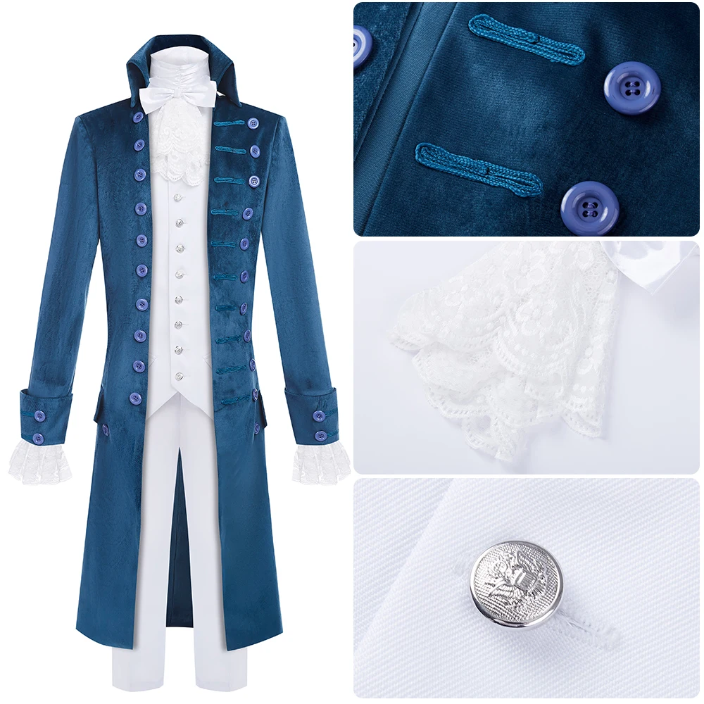 

Alexander Hamilton Cosplay Costume Musical Rock Opera Concert Man Stage Outfit Halloween Carnival Shows Cloth Trench