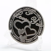 2021 heart shaped love silver plated commemorative coin collection coin embossed lucky coin heart corresponding medal collection