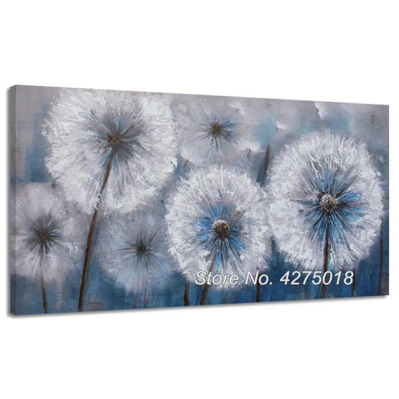 Большая абстрактная 5D картина из страз сделай сам белый цветок Одуванчик