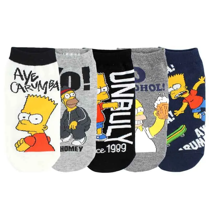Короткие Семейные носки с героями мультфильмов для взрослых Барт эйв Эйб мужчина