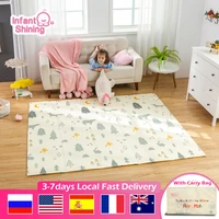 infant shining 200cm180cm1cm baby play mat folding xpe crawling pad home outdoor folding waterproof puzzle game 1 5cm playmat