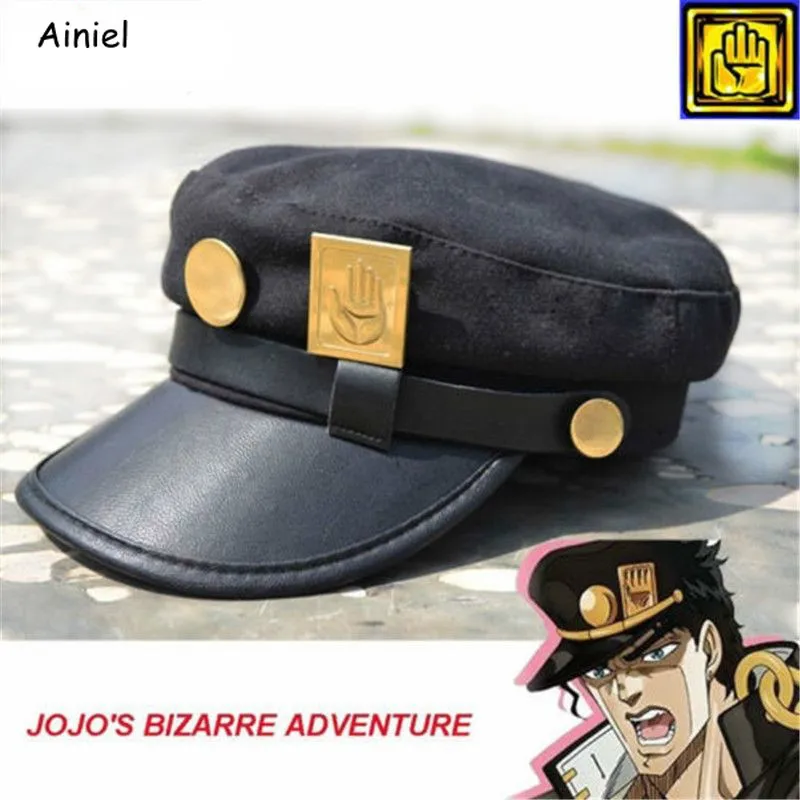Аниме JOJO шляпа причудливое приключение JoJo Jotaro Kujo Joseph военная со значком анимация