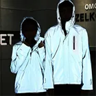 Новинка 2021, светоотражающая куртка для мужчин и женщин, ветровка в стиле Харадзюку, уличная одежда с капюшоном, пальто, модный дизайн, индивидуальная куртка