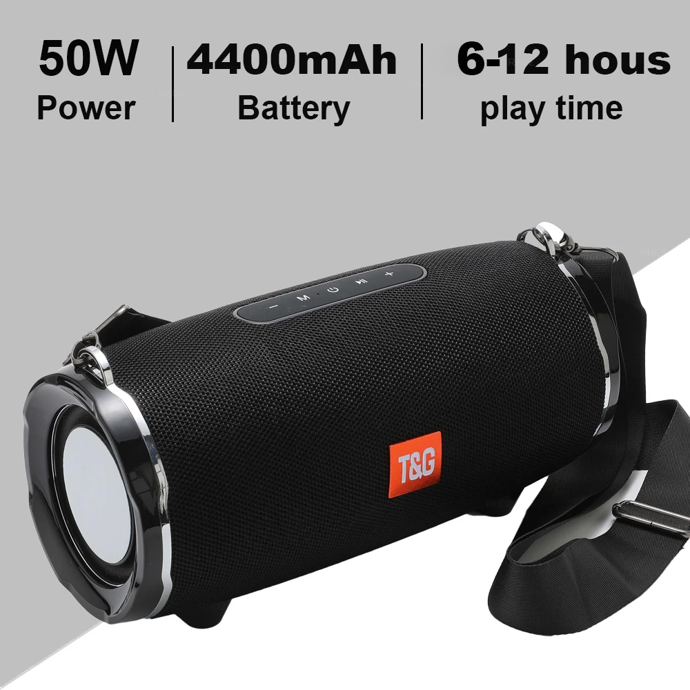 Powerful Portable Bluetooth Speakers With FM RadioTF Card AUX USB For PC Computer Wireless High Power 4400 mAh Subwoofer Boombox