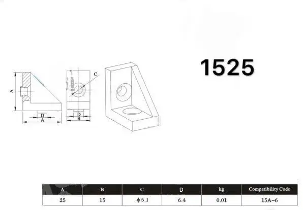 Угловой Кронштейн 1515 1525 L-образный соединитель крепеж угловой фитинг |
