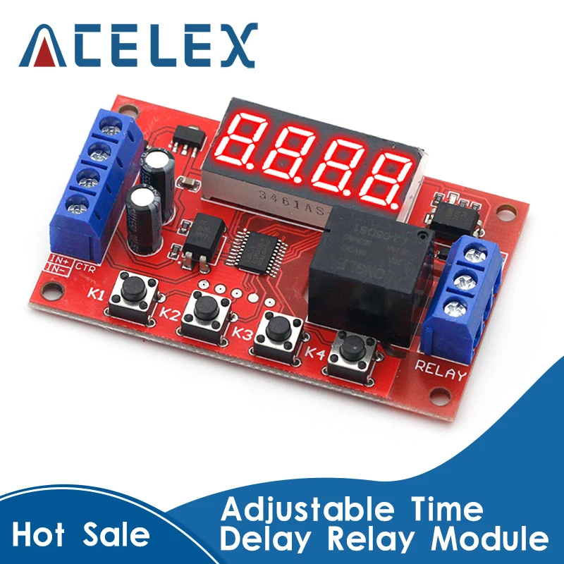 

DC 5V 12V 24V 10A Adjustable Time Delay Relay Module LED Digital Timming Relay Timer Delay Trigger Switch Timer Control Switch
