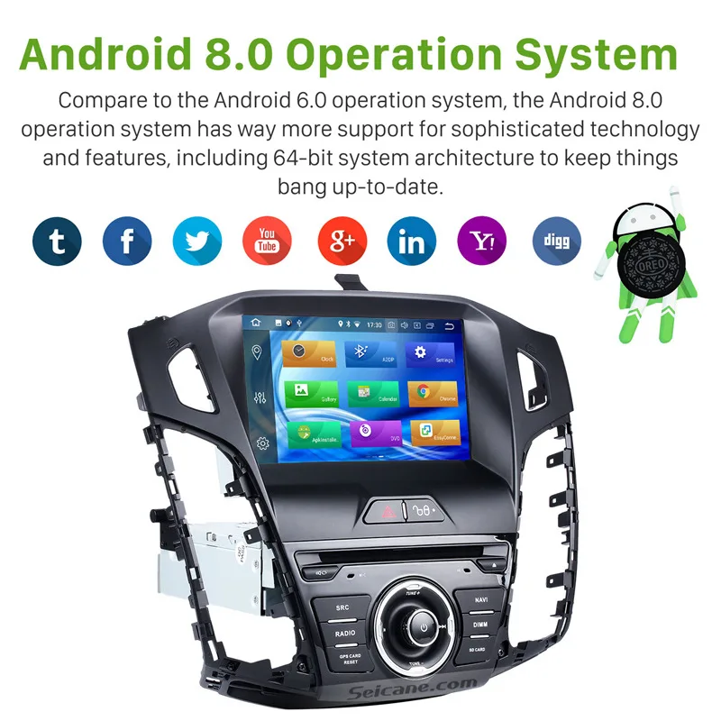 Seicane " Android 9,0 4G+ 32G 8-ядерный Автомобильный gps головное устройство Мультимедиа Навигация для Ford focus 2011-2013 ips стерео магнитофон