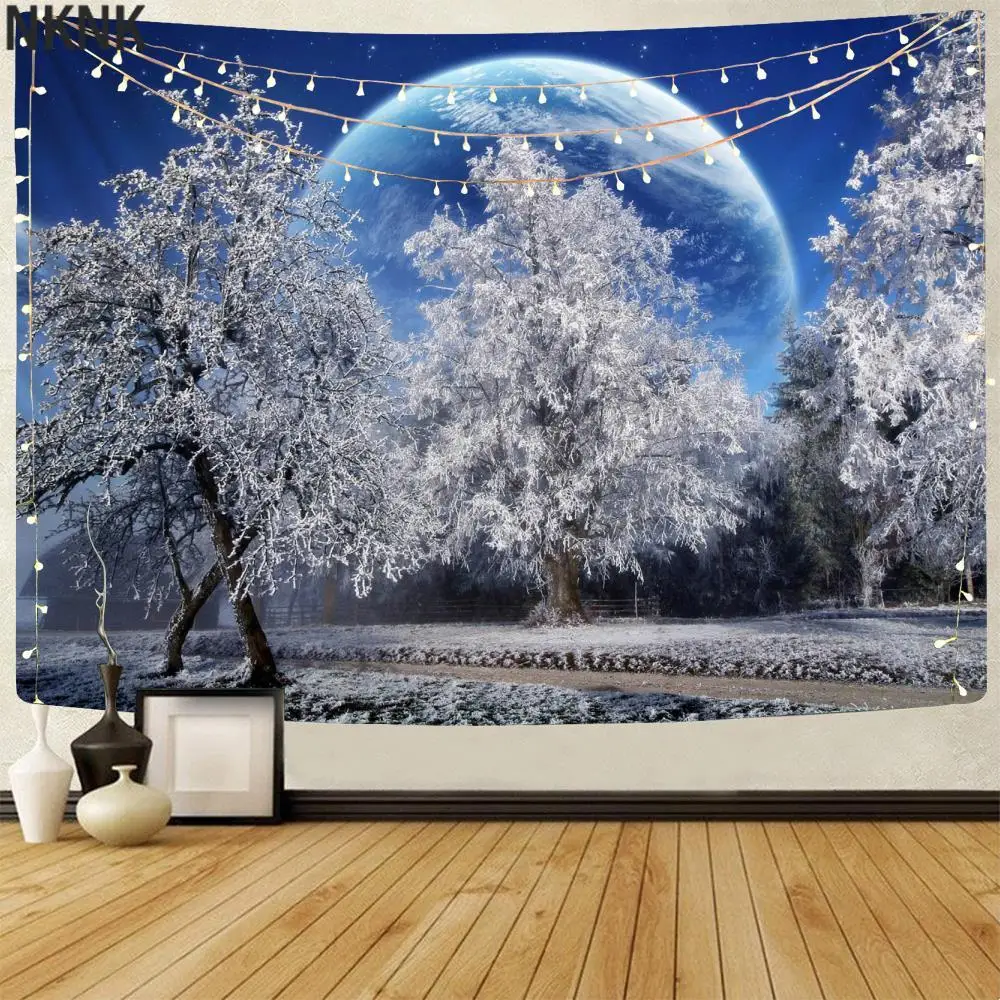 

Настенный Гобелен NKNK Galaxy, гобелен с изображением земли, деревьев, 3D печать, пейзаж, тенты, мандала, настенное украшение в стиле бохо, высокое ...