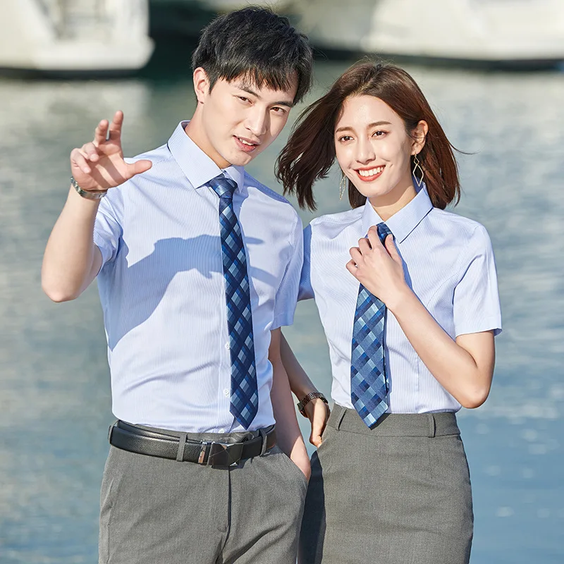 

100% Cotton Short Sleeve Shirt professional men's shirt teacher senior management state owned enterprise government