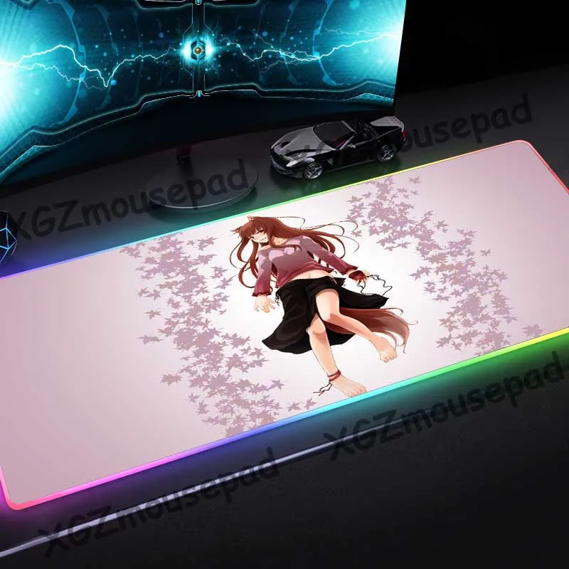 Большой коврик для мыши XGZ с аниме милой лисой на заказ черный краями блокировки