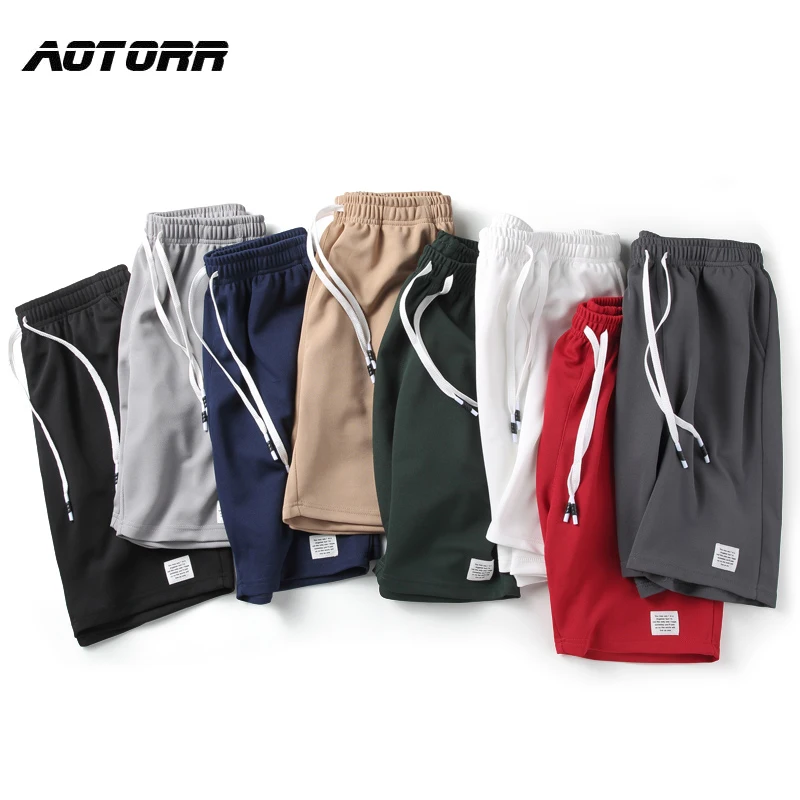 Mens Shorts Casual 2021 Summer Beach Sport Joggers Plain Half Trousers Solid Color Knee Length Pants Male Breathable Cool | Мужская