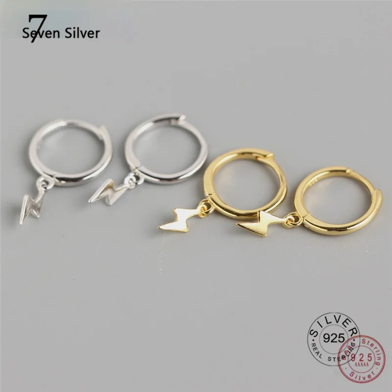 

Модные туфли из натуральной 100% 925 стерлингового серебра минималистский мини Lightning, серьги со шпилькой, для женщин, повседневной жизни, хорош...